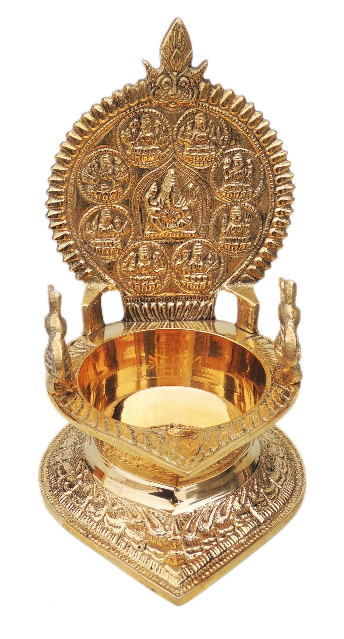 Brass Table Decor Oil Lamp Kamakshi Deepak — 7.1"