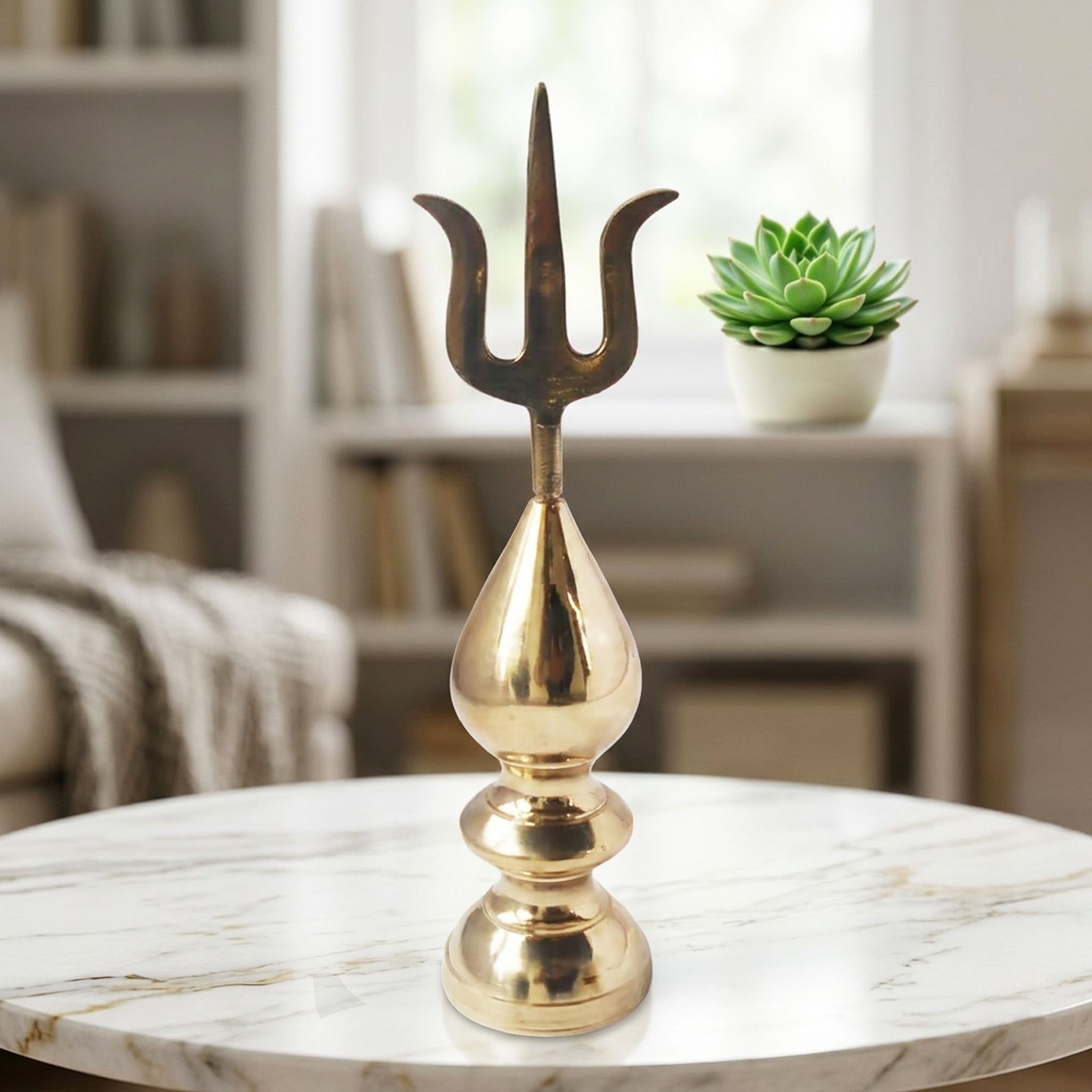 Brass Kalash Trishul No. 3 — 8.1"