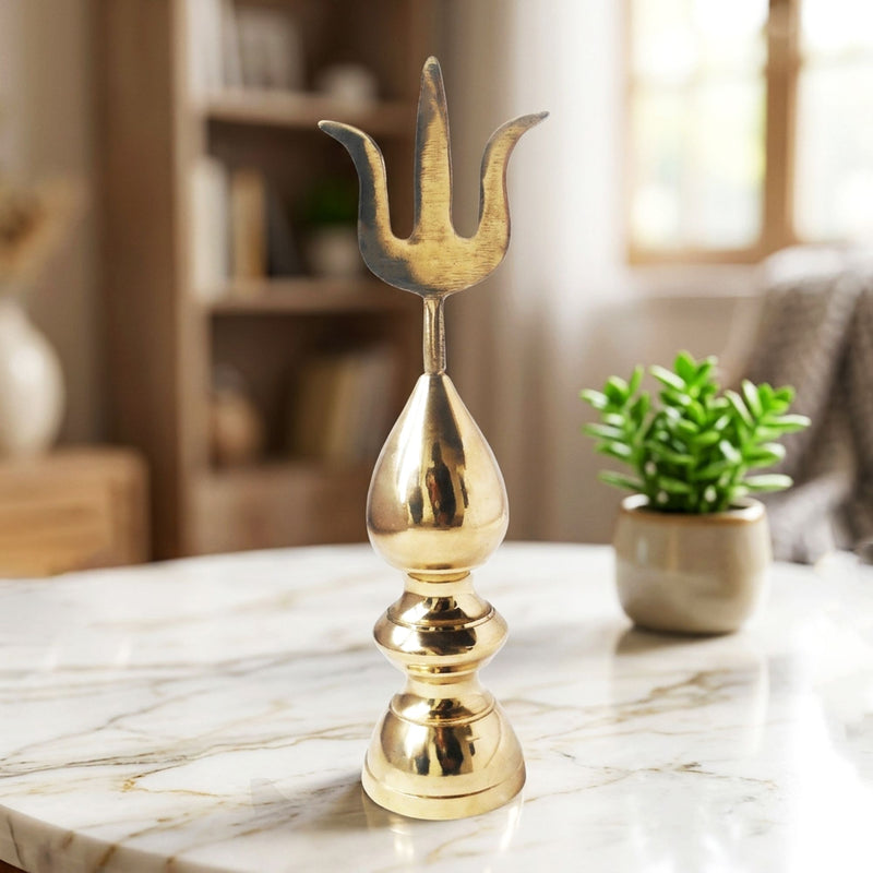 Brass Kalash Trishul No. 4 — 10.5"