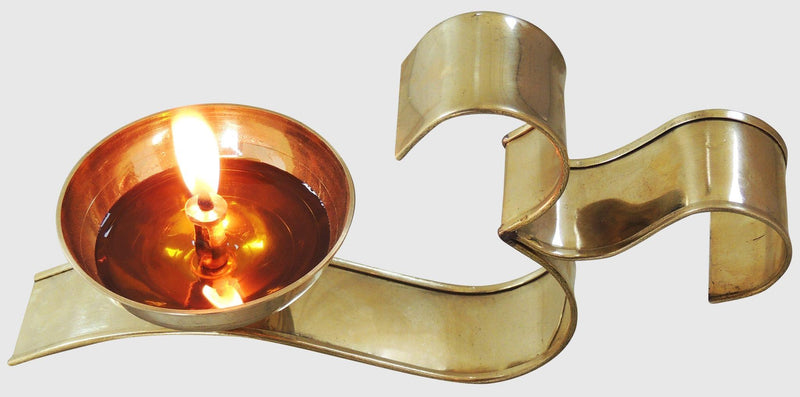 Brass Om Fancy Deepak No. 5 — 4"