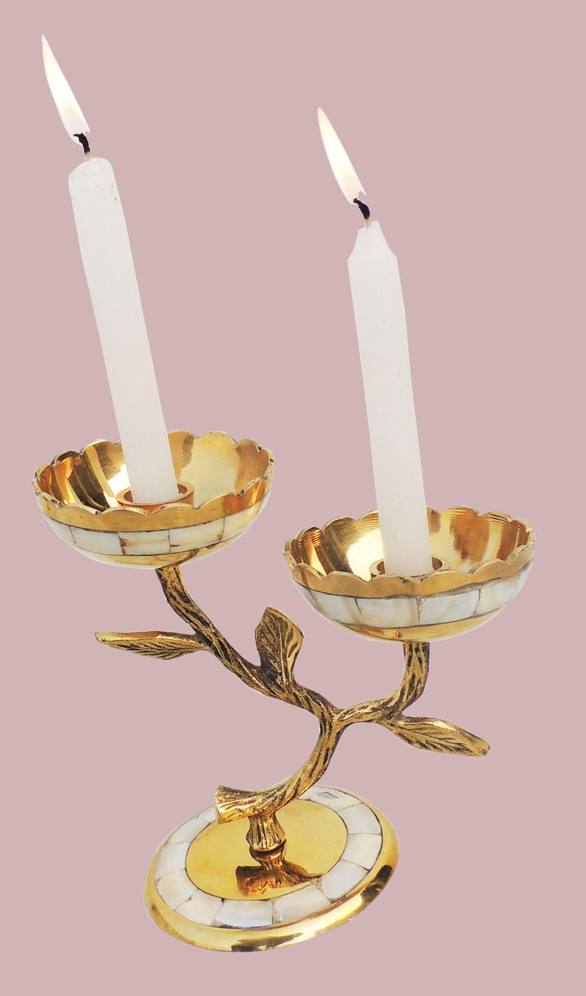 Brass Table Tree Candle Stand — 6.5"