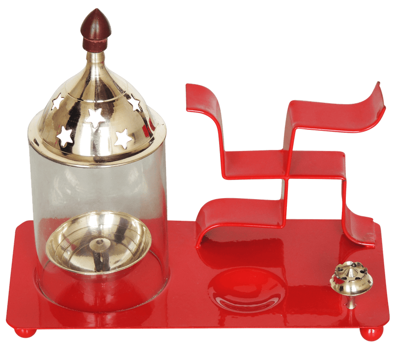 Brass Iron & Swastic Chimney Deepak In No. 2 s — 6.5"