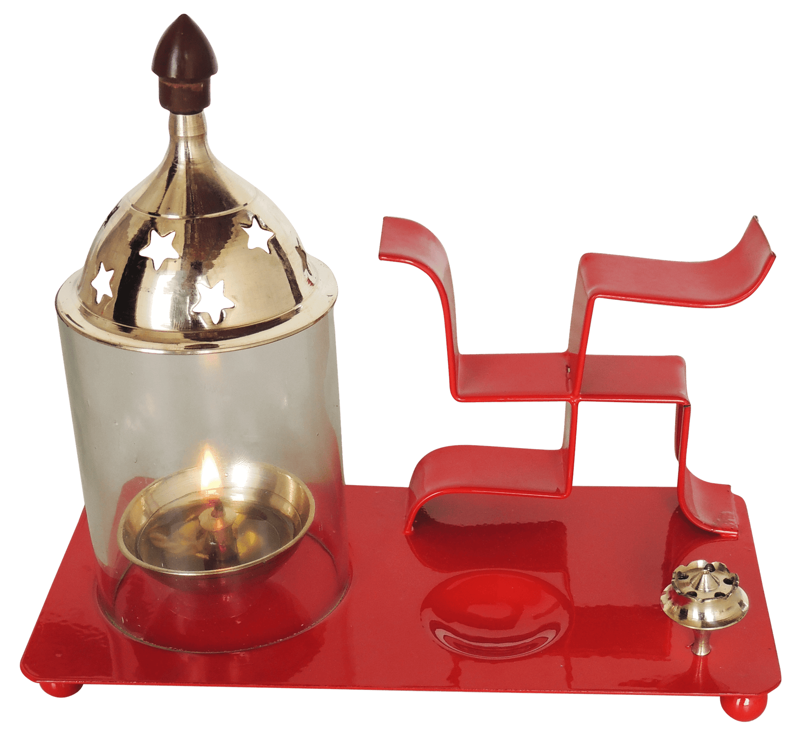 Brass Iron & Swastic Chimney Deepak In No. 2 s — 6.5"