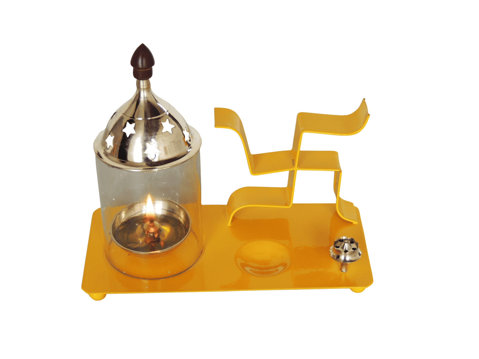 Brass Iron & Swastic Chimney Deepak In No. 2 s — 6.5"