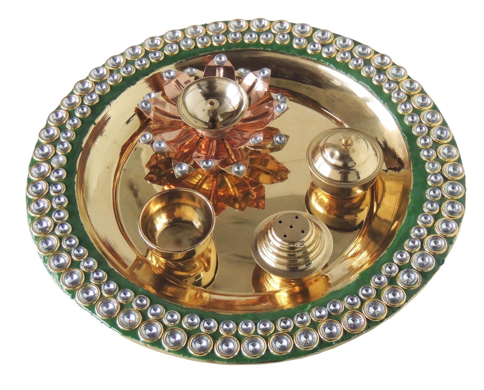 Brass Pooja Thali Beads-10*10*1.5