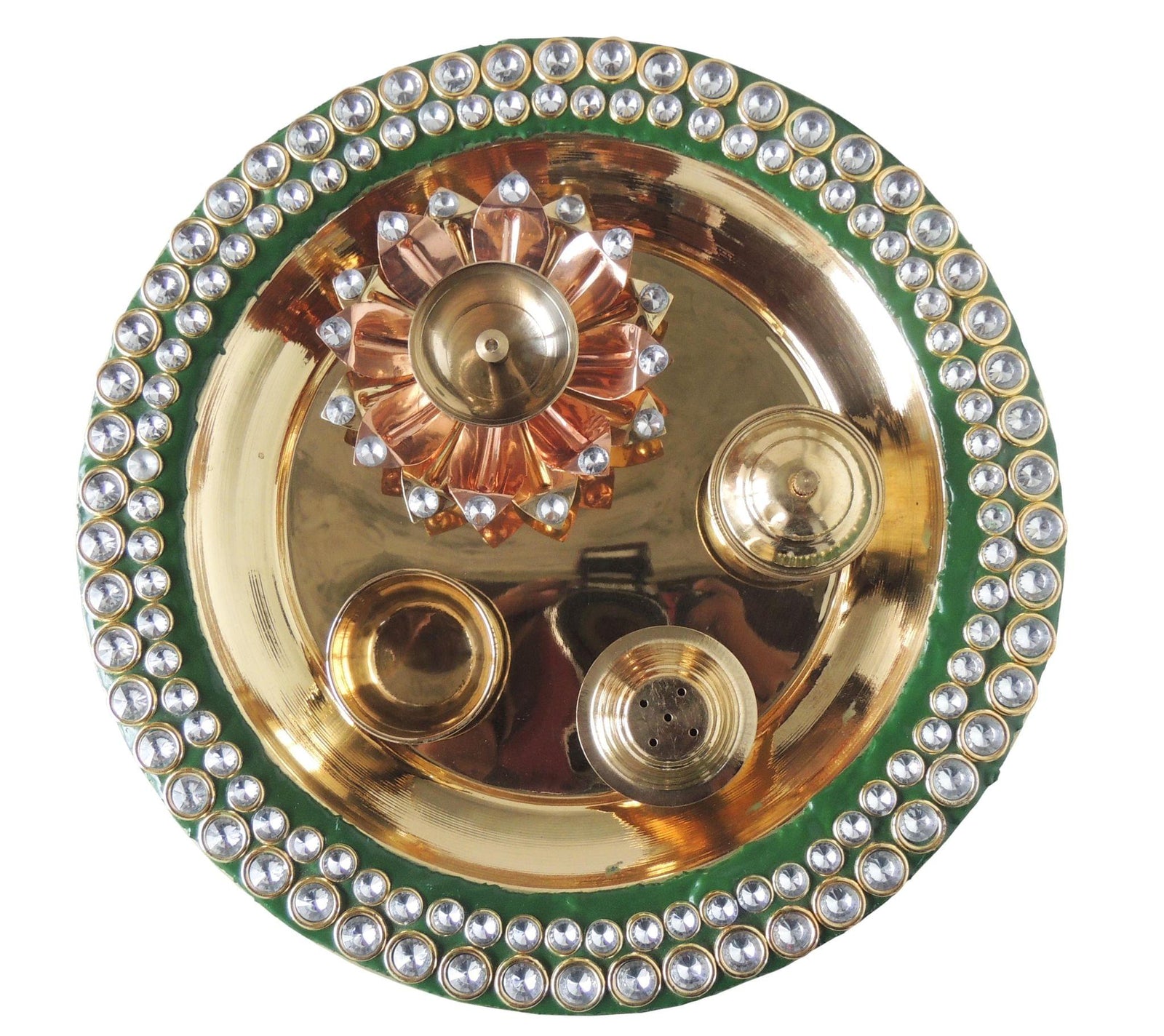 Brass Pooja Thali Beads-10*10*1.5