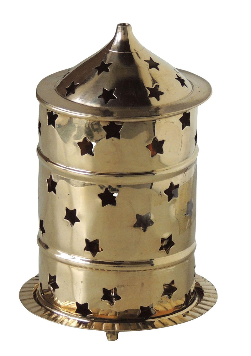 Brass Table Decor Oil Lamp, Deepak — 6.5"