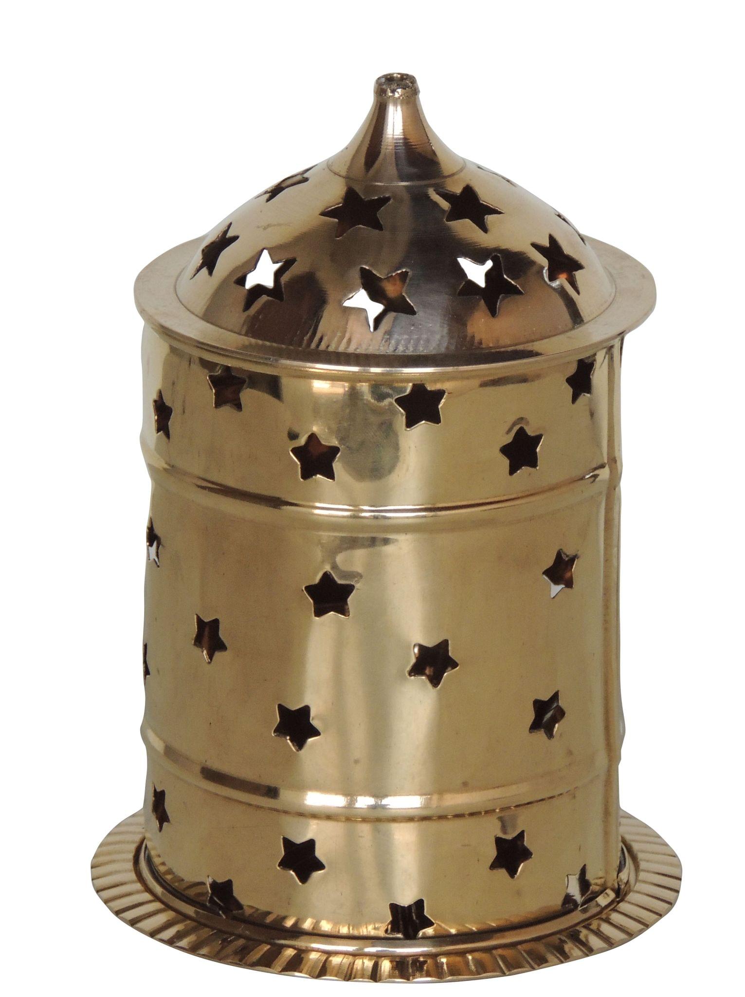 Brass Table Decor Oil Lamp, Deepak — 7.2"