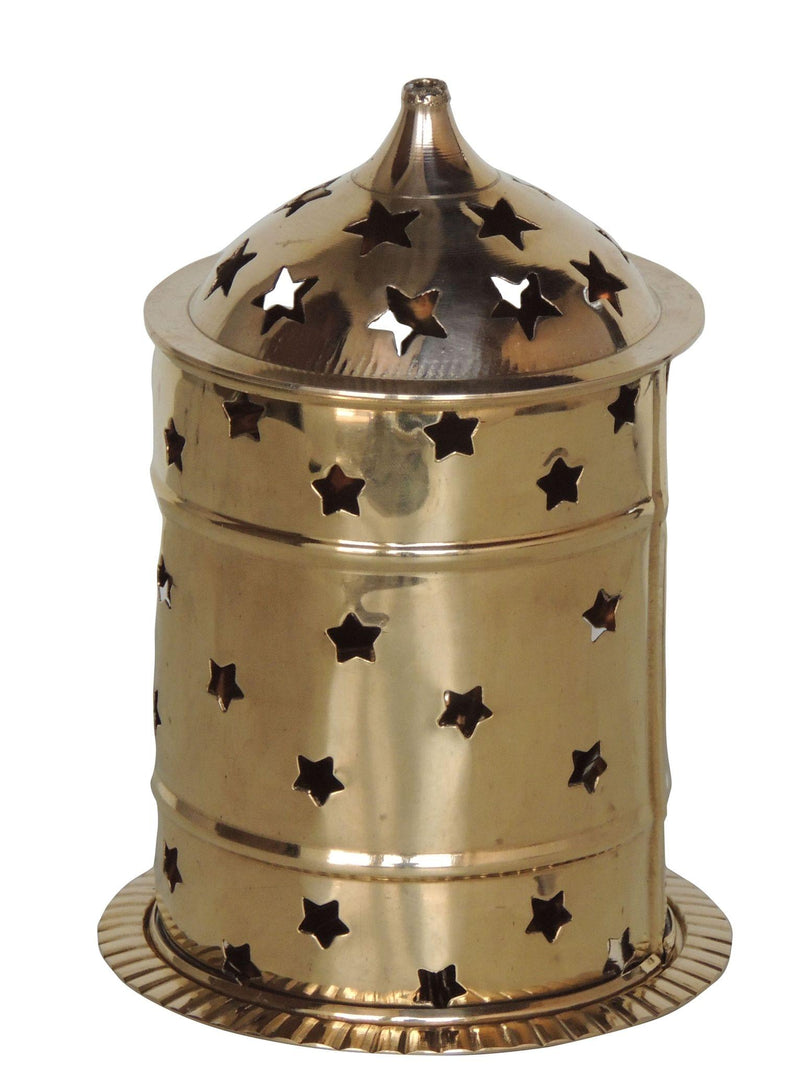 Brass Table Decor Oil Lamp, Deepak — 7.2"