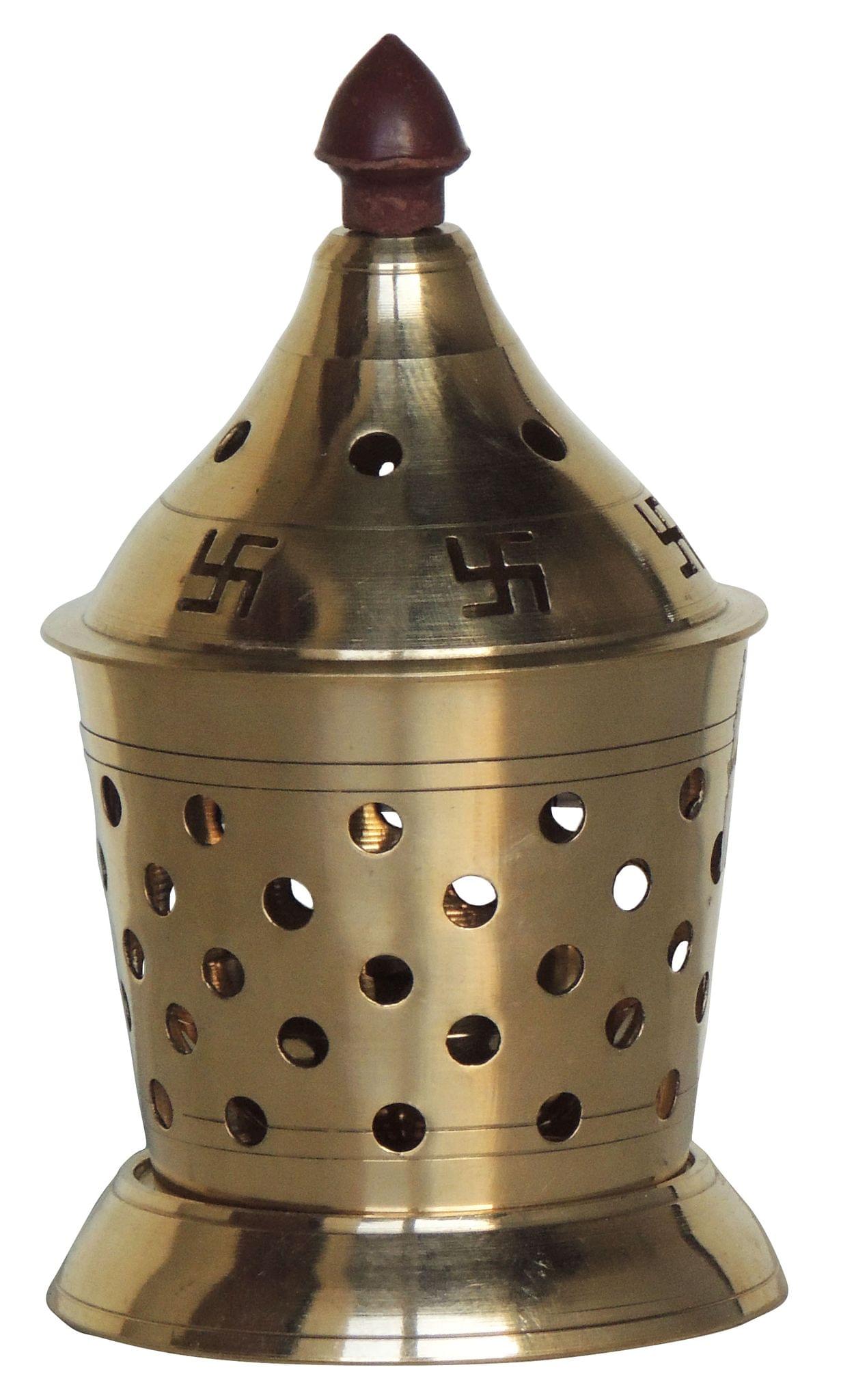 Brass Table Decor Oil Lamp, Deepak — 4.5"