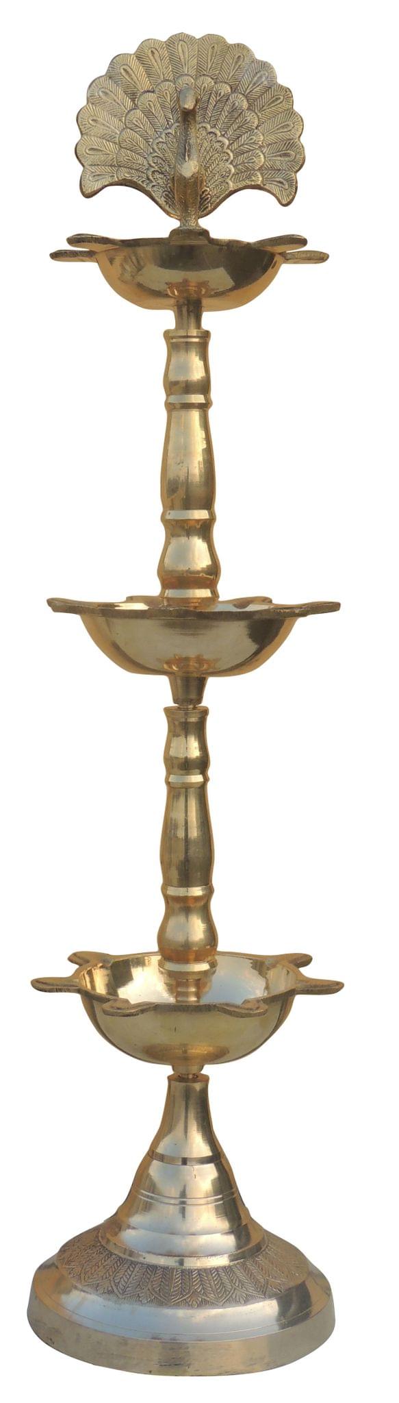 Brass 3 Step Murga Deepak 7*7*29 Inch — 29"