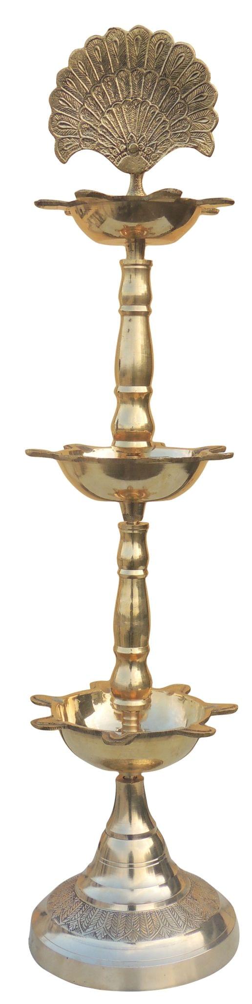 Brass 3 Step Murga Deepak 7*7*29 Inch — 29"