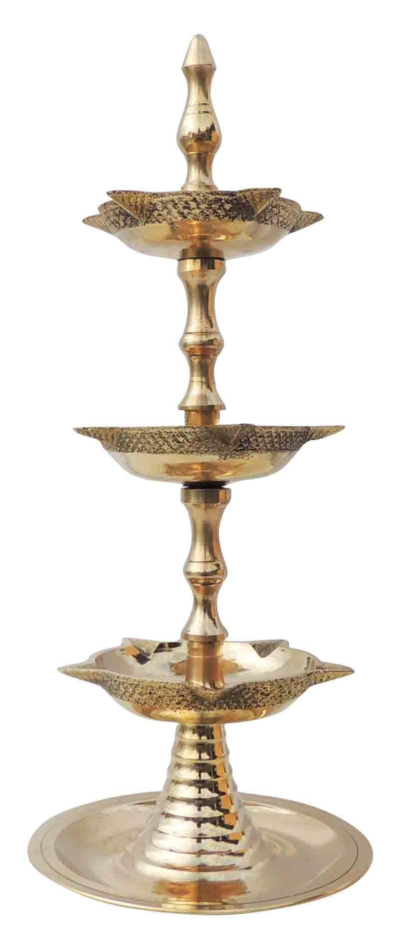 Brass Step Deepak Diya — 8.5"