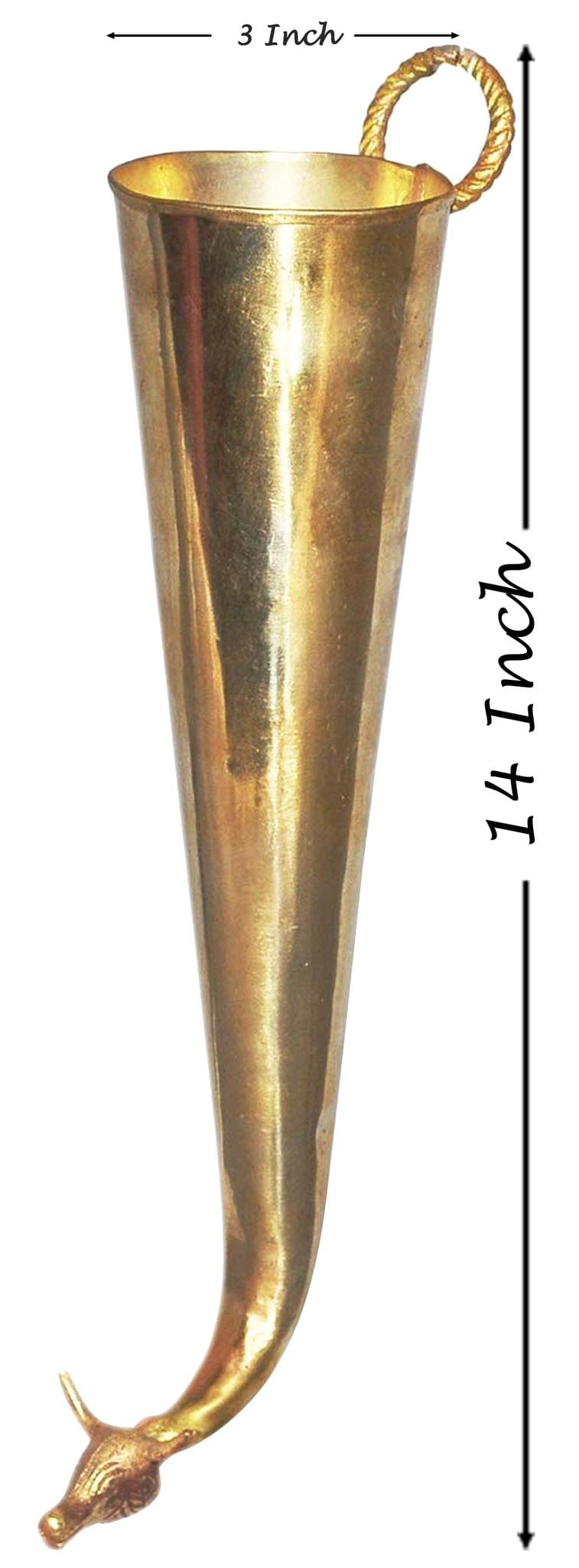 Brass Gaumukhi Shringi For Abhishek [500 ml] — 5"
