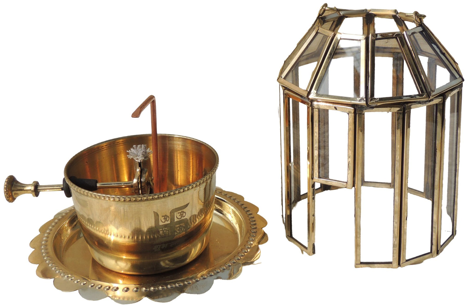 Brass & Glass Akhand Deepak — 5.5"