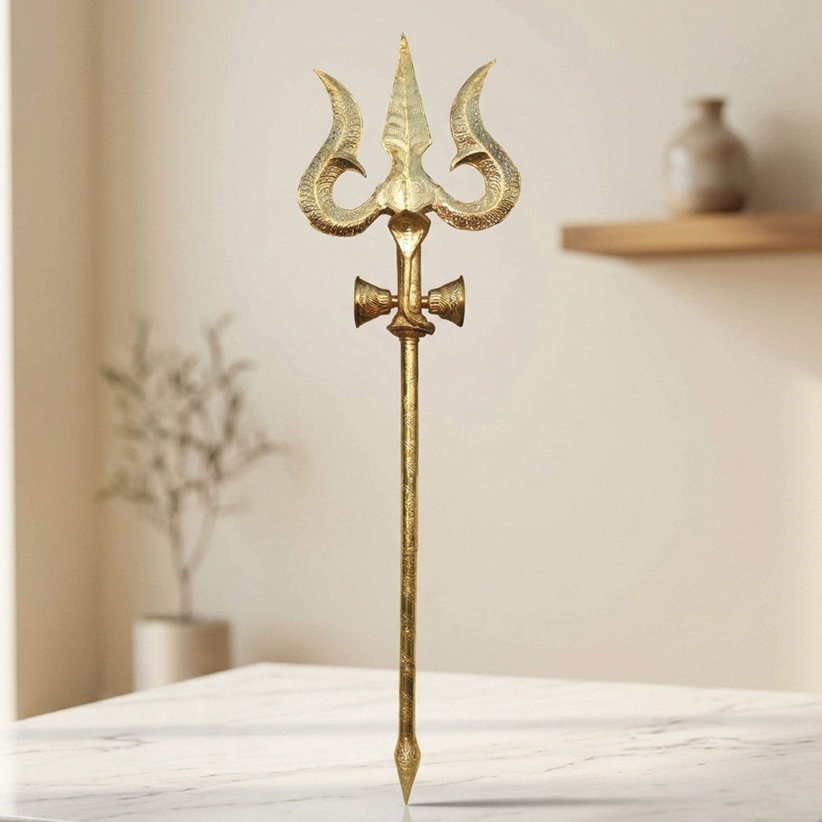 Brass Trishul — 63.5"