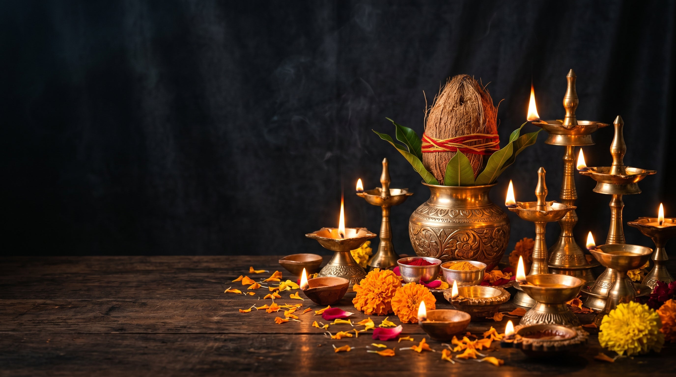 An altar for Diwali.