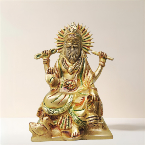 Brass Vishwakarma Statue - 4.6 Inch Height, 3.3 Inch Width, 1.74 Kg