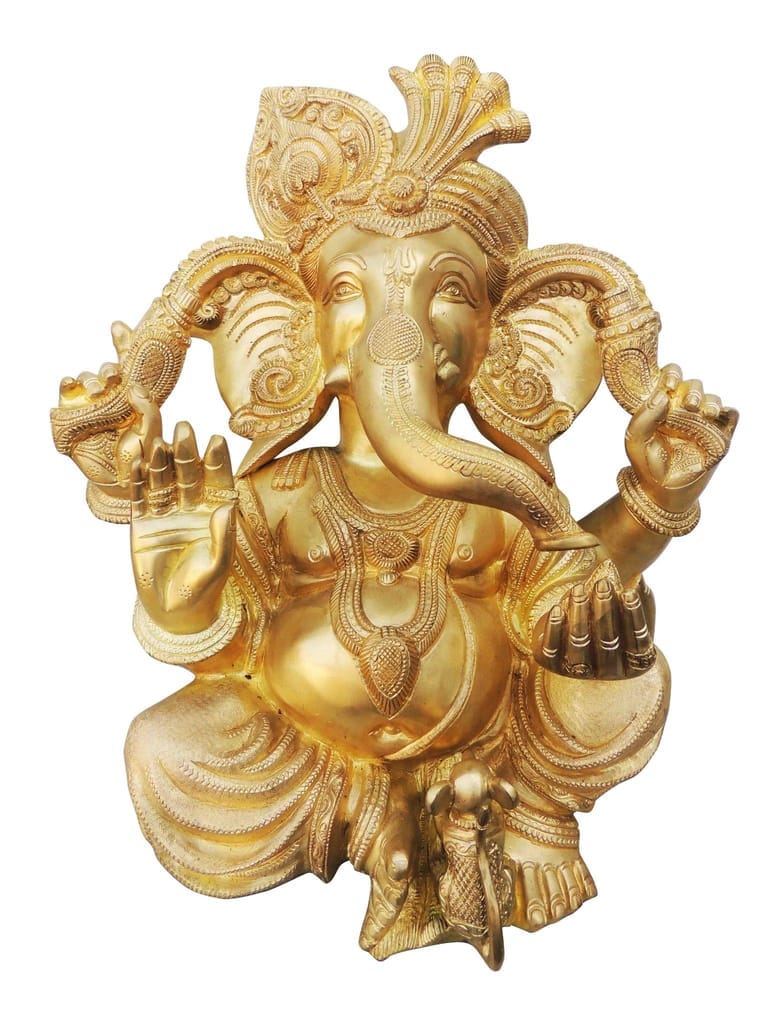 Brass Showpiece Ganesh Ji Statue - 15.5*8*17 Inch (BS001 B) - Image 3