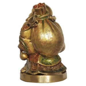 Brass Laughing Buddha God Idol Statue - 6.5 Inch x 7 Inch x 10.5 Inch