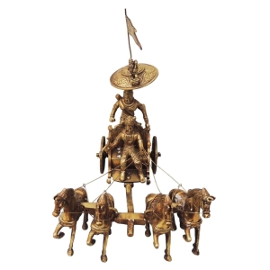 Brass Showpiece Arjun Rath Statue - decorative home accent