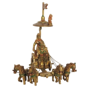 Brass Showpiece Arjun Rath statue - decorative brass item