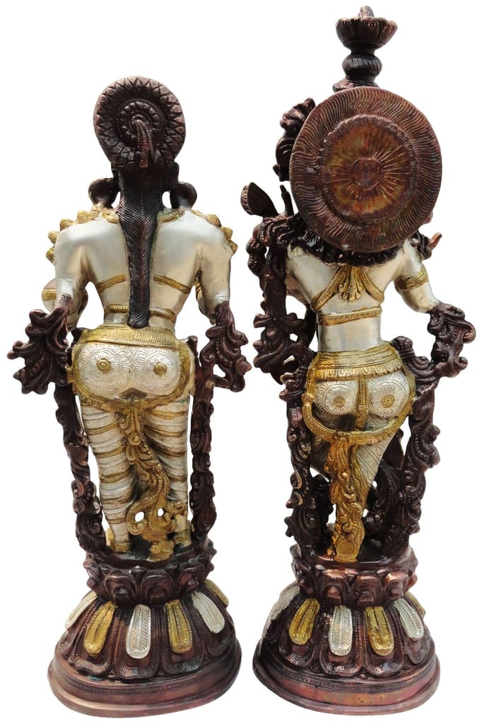 Brass Showpiece Radha Krishan Pair Statue - 7*5*22 Inch (BS074) - Image 2