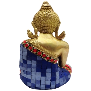 Brass Buddha Statue - 5.5 Inch Height, 4 Inch Width, 8 Inch Length