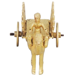Brass Camel Cart Without Roof Statue - 5.11 x 2.75 x 2.36 Inch