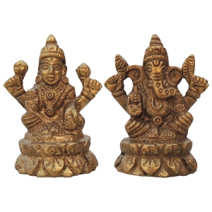 Brass Showpiece Laxmi Ganesh Pair God Idol Statue (BS1003)