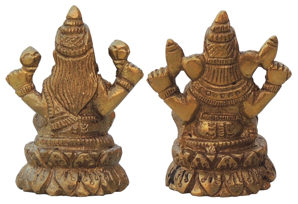 Brass Showpiece Laxmi Ganesh Pair God Idol Statue (BS1003) - Image 2