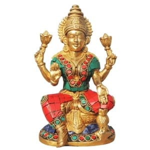 Brass Showpiece Laxmi Ji Statue - 4*3.4*6.2 Inch (BS1006 L)