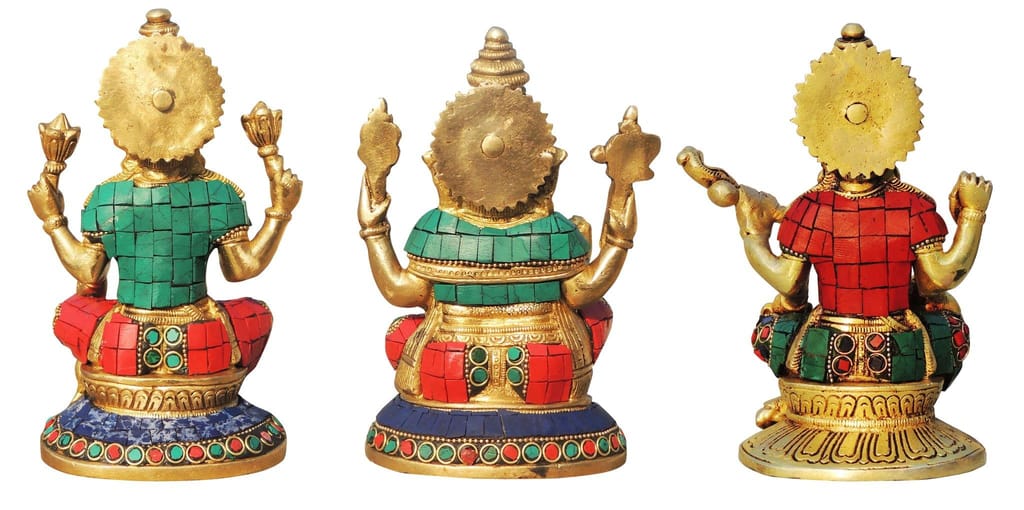 Brass Showpiece LGS Idol with stone finish