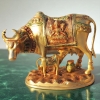 Brass Showpiece Cow With Calf Statue decorative item