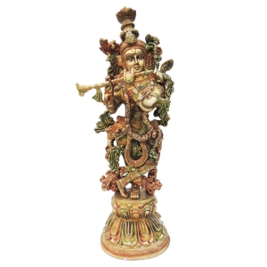 Brass Showpiece Krishna Statue - 6.5*5*20 Inch (BS1015 E)