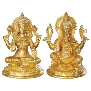Brass Showpiece Laxmi Ganesh Pair God Idol Statue (BS1025)