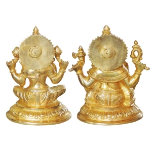 Brass Showpiece Laxmi Ganesh Pair God Idol Statue (BS1025)