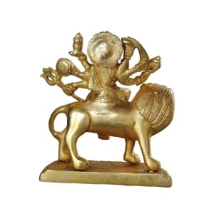 Brass Showpiece Durga Ji God Idol Statue 4.5 x 2 x 5.5 Inch