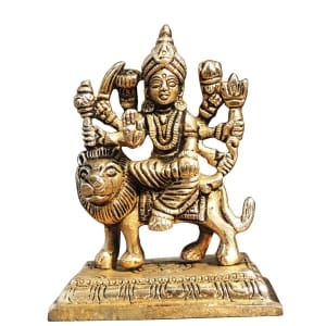 Brass Showpiece Durga Ji God Idol Statue - 3.2*2*4.5 Inch (BS1028 X)