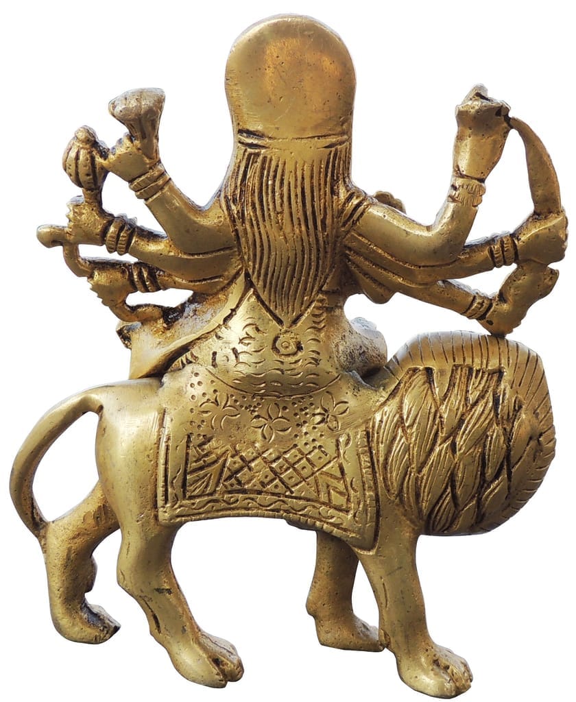 Brass Showpiece Durga Ji God Idol Statue, brass material