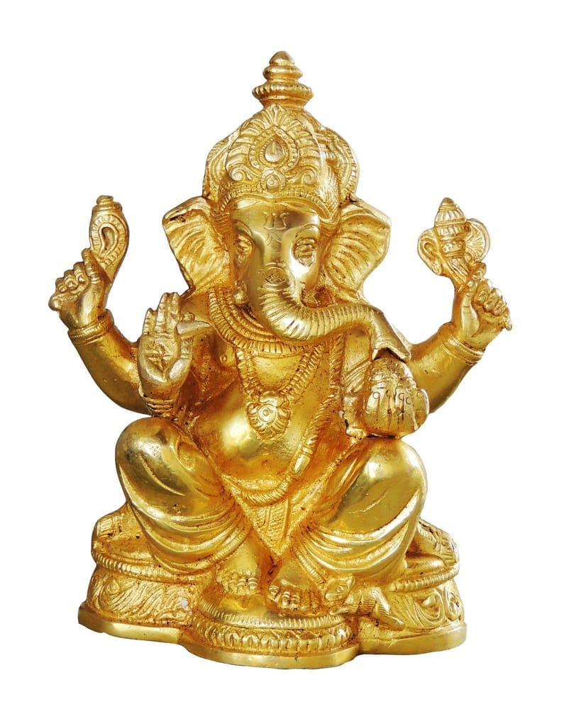 Brass Showpiece Ganesh Ji God Idol Statue - 4.5*3.2*7 inch (BS1036 G) - Image 2