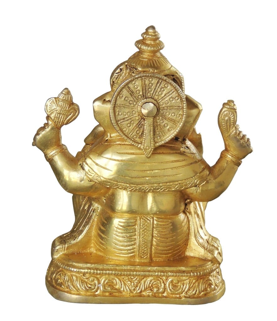 Brass Showpiece Ganesh Ji God Idol Statue - 4.5*3.2*7 inch (BS1036 G) - Image 3