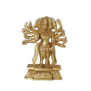 Brass Panchmukhi Hanuman Idol Murti Statue 4 inch