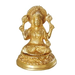 Brass Showpiece Laxmi Ji God Idol Statue - 4*4*5.5 inch (BS1040 L)