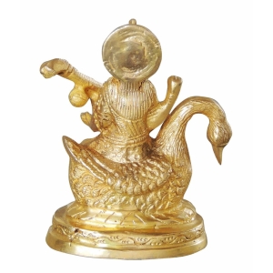 Brass Saraswati Ji God Idol Statue - 3.4 x 2.5 x 4.8 Inch