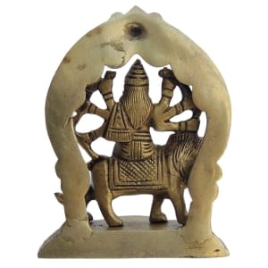 Brass Durga Ji God Statue Idol 3.5 Inch x 2.2 Inch x 4.5 Inch