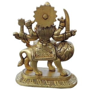 Brass Showpiece Durga Ji God Idol Statue 4.5 Inch Height 2.5 Inch Width
