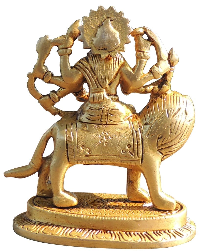 Brass Showpiece Durga Ji God Idol Statue - 3.7*2*4.2 Inch (BS1044 R) - Image 2
