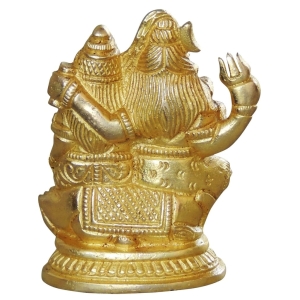 Brass Shiv Parivar Idol Statue - 2 Inch Width, 1 Inch Depth, 2.5 Inch Height