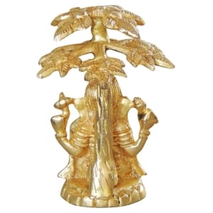 Brass Showpiece Ganesh Ji On Tree God Idol Statue - 3.5*2*4 inch (BS1046 C)